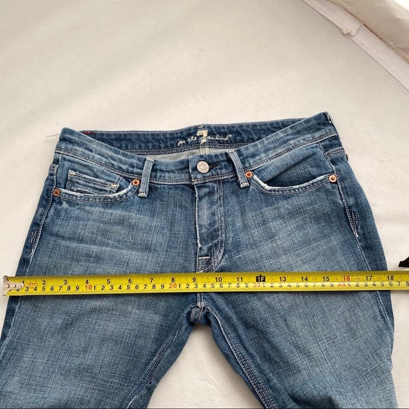7 for all Mankind Flynt crystal embellished blue bootcut denim jeans 27 - Picture 7 of 12